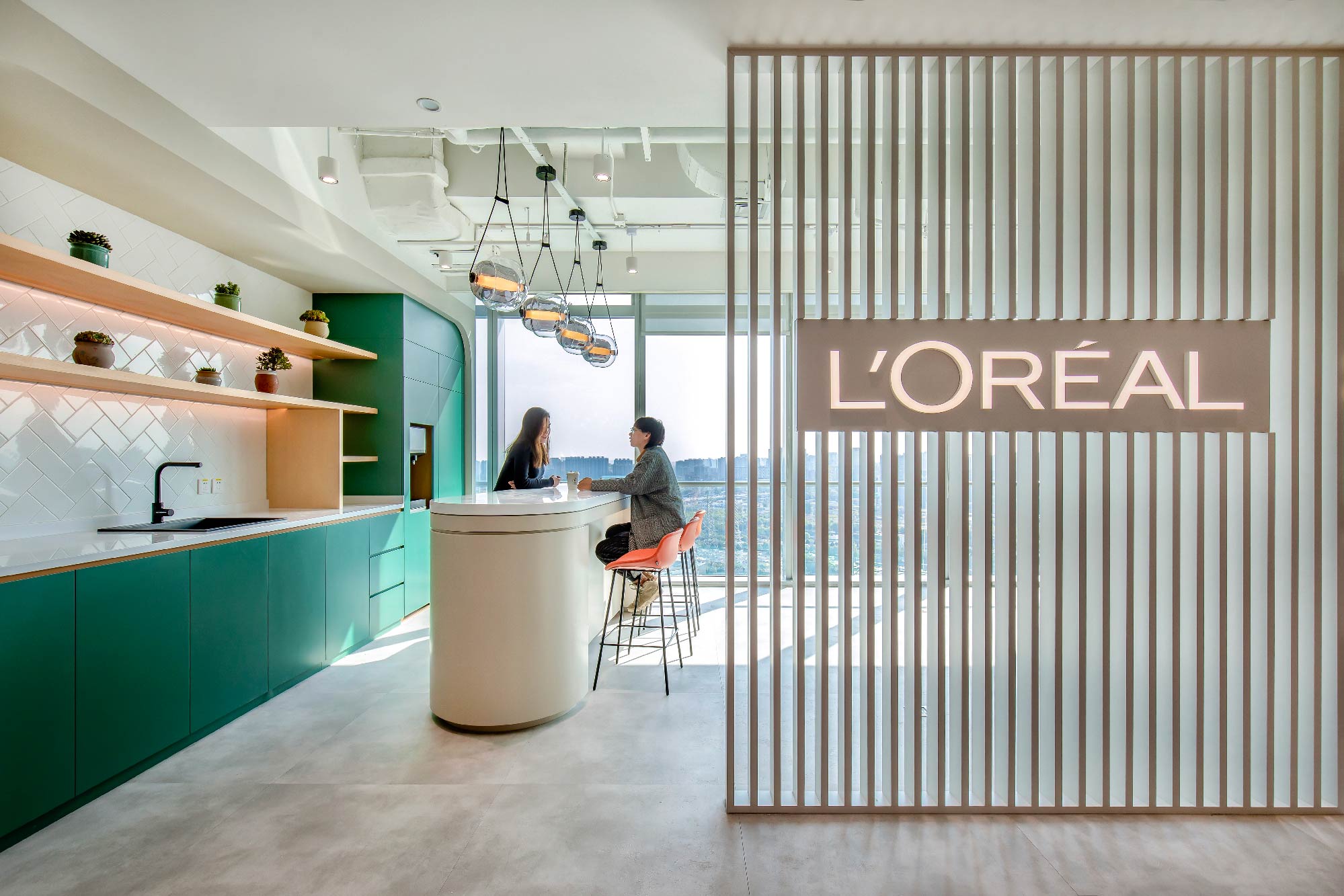 office collaboration space at Loreal, Shanghai by Space Matrix 
