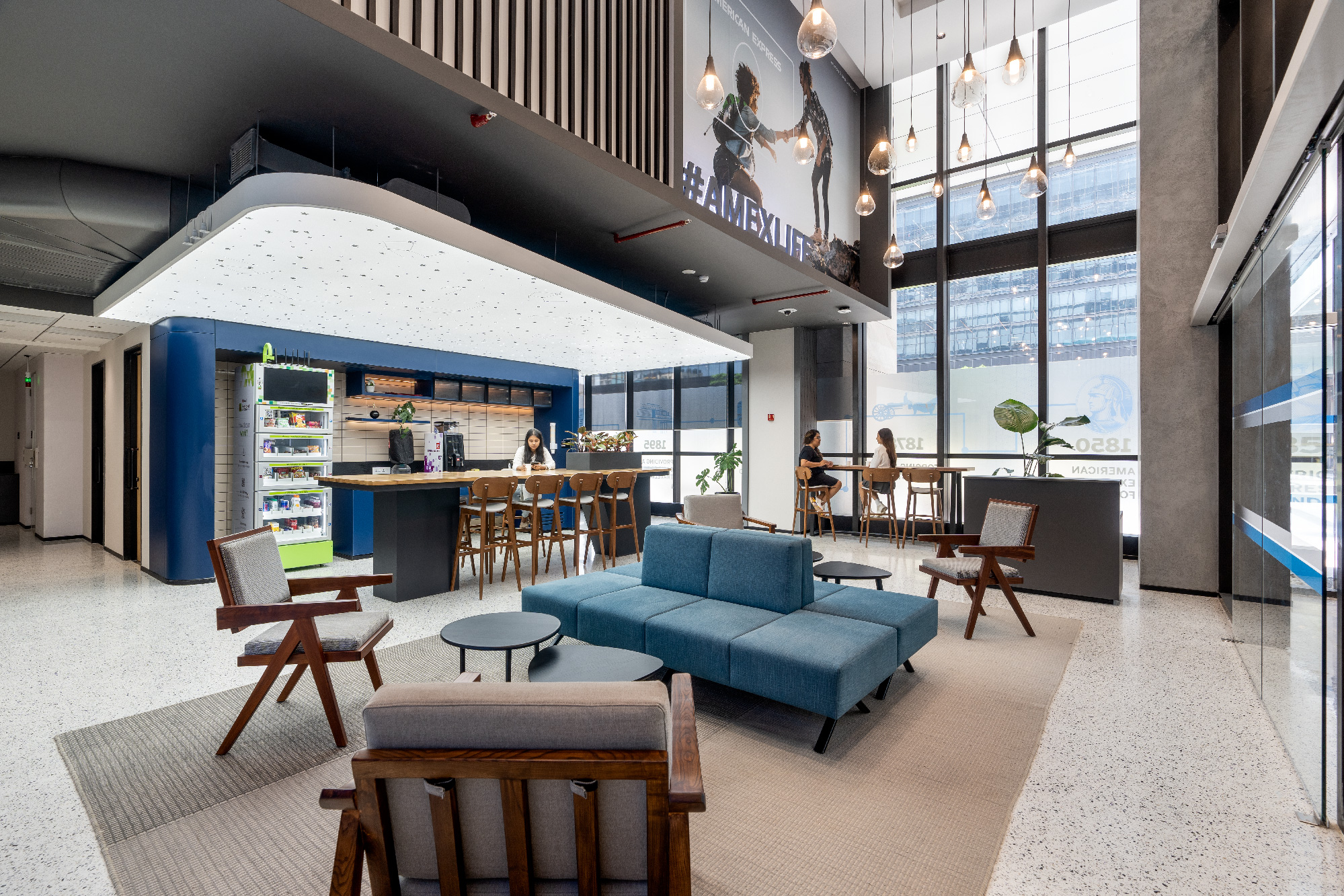 Wellness focussed workspace design: Work-life balance with gym, daycare, and modern cafeteria