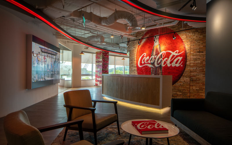 Office space designs for Coca Cola office in Singapore by Space Matrix