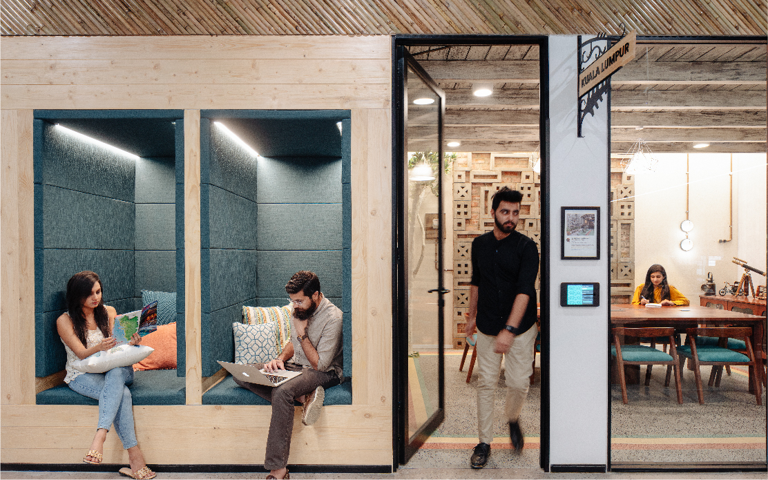 Workplace design for Airbnb India by Space Matrix